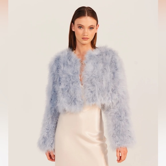 bubish Jackets & Blazers - Bubish Luxe Manhattan Crop Jacket - Powder Blue Medium